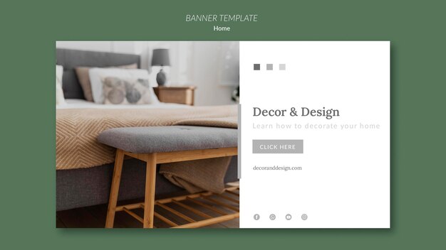Banner horizontal para decoração e design de casa