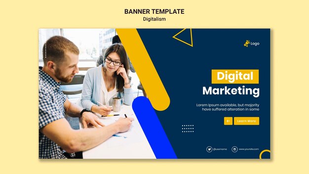 Banner horizontal para marketing digital