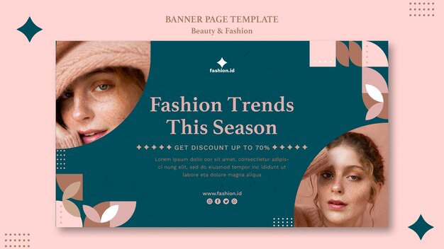Banner horizontal para moda e beleza feminina