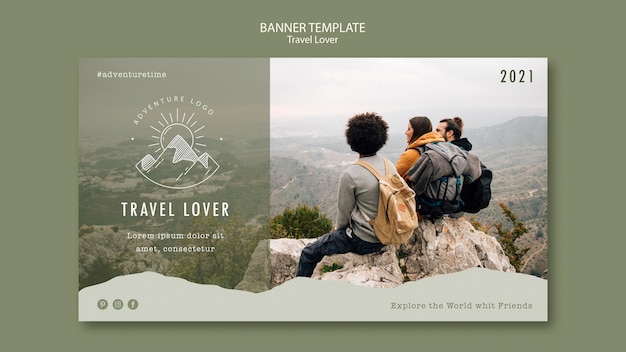 Banner horizontal para viagens ao ar livre