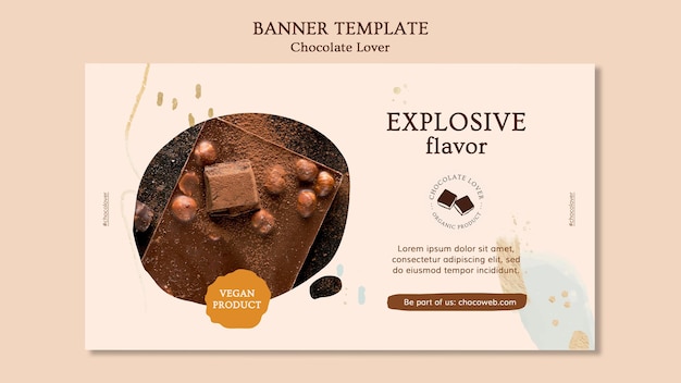 Banner modelo amante de chocolate