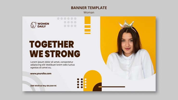 PSD grátis banner modelo de conferência feminismo