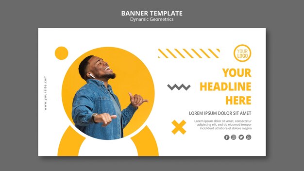 Banner modelo minimalista de negócios
