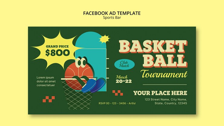 PSD grátis barra de esportes para fãs e modelo de promoção de mídia social de lazer