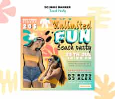 PSD grátis beach party template design