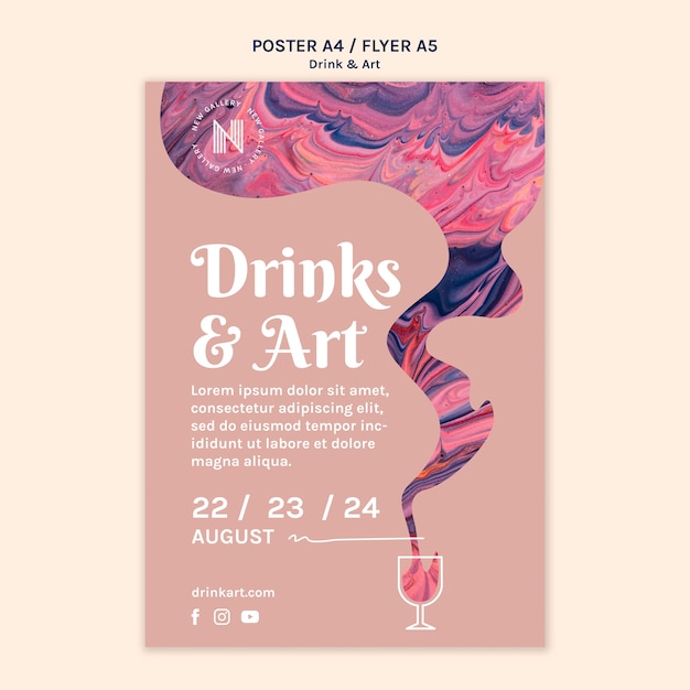 Bebidas e arte poster