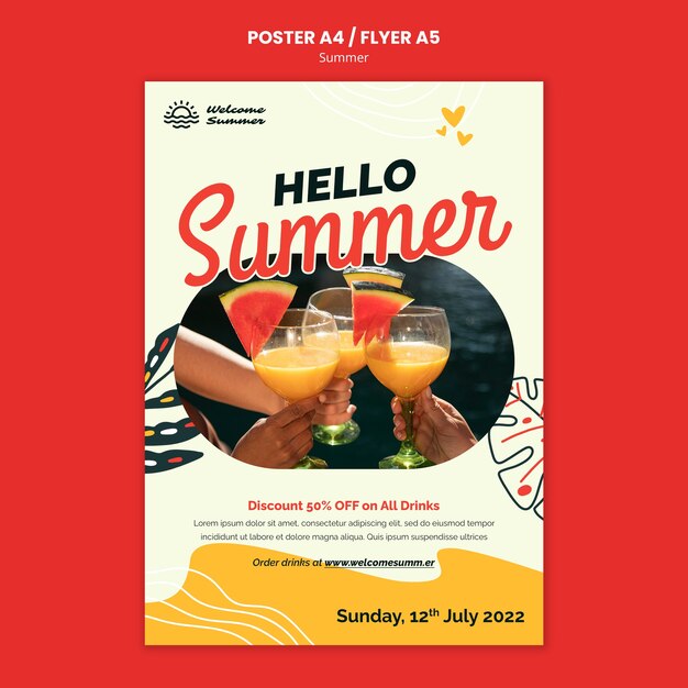 Belo cartaz de modelo de verão