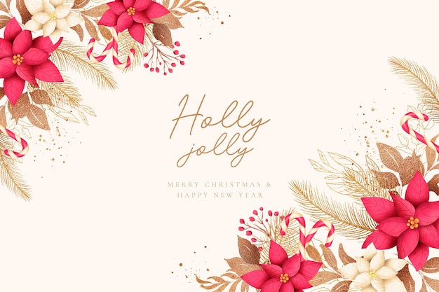 Belo fundo de natal com ornamentos em aquarela e natureza de inverno