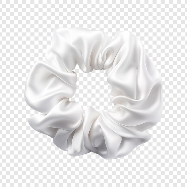 PSD grátis belo scrunchie de seda branca isolado em fundo transparente