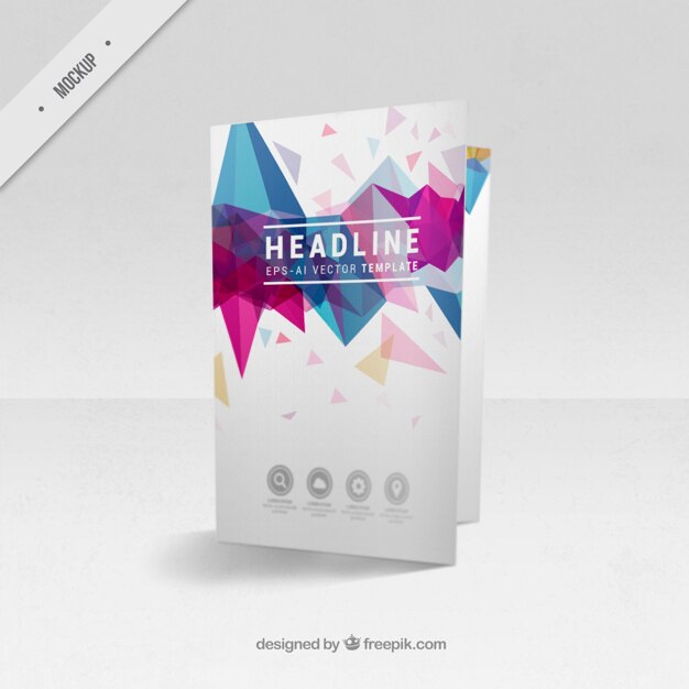 Bi-fold mockup panfleto de formas modernas