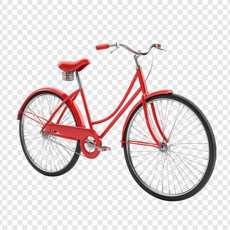 PSD grátis bicicleta vermelha clássica um passeio vintage