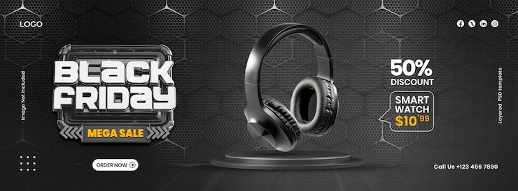 PSD grátis black friday big sale modelo de design de postagem de mídia social