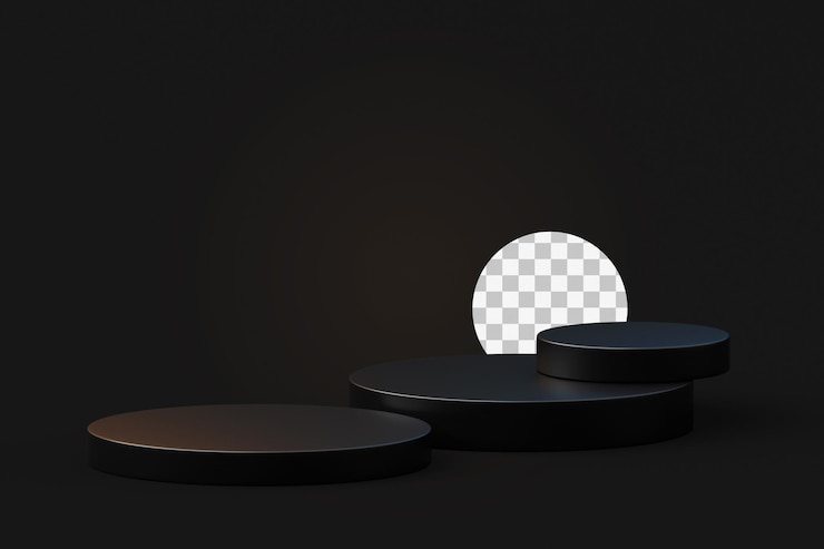 PSD grátis black podium apresentação de produtos venda conceito de promoção fundo 3d