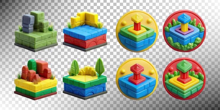PSD grátis blocos de construção coloridos para brincadeiras criativas
