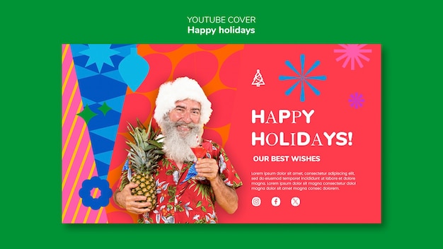 PSD grátis boas festas capa do youtube