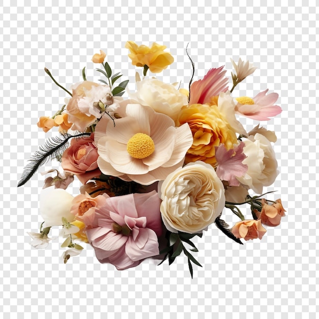 PSD grátis bouquet de flores isolado em fundo transparente