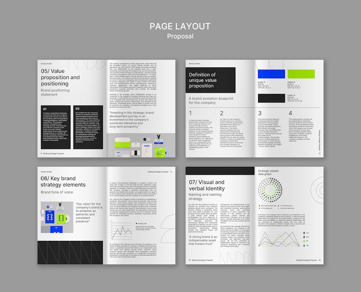 PSD grátis branding proposal presentation template