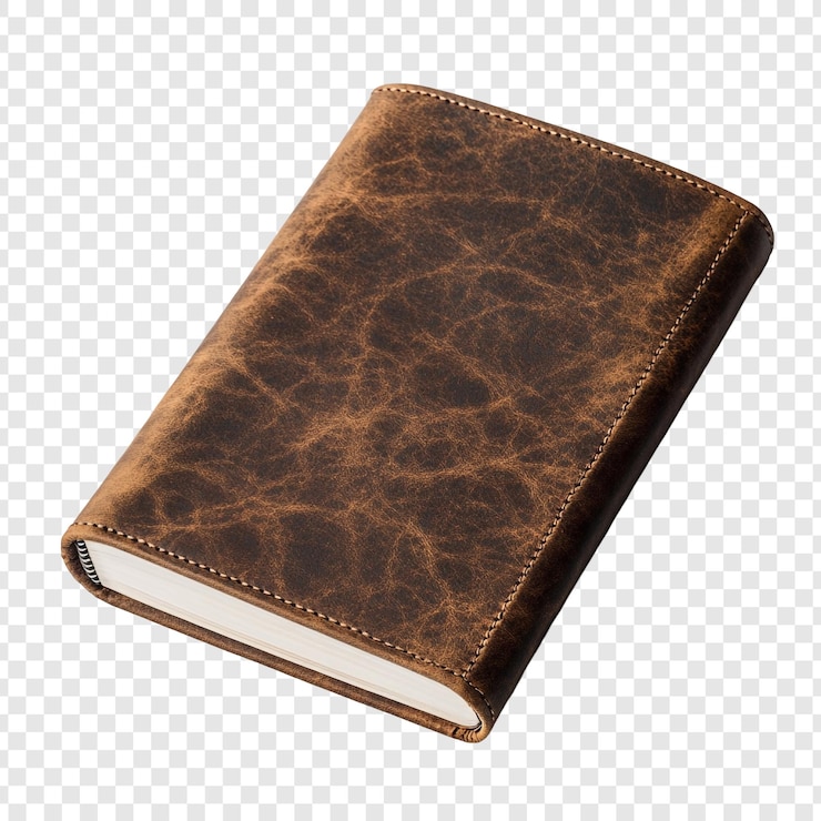 PSD grátis caderno de couro castanho angustiado elegança rústica no diário