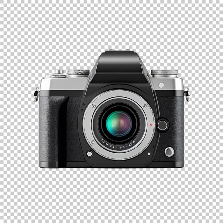 PSD grátis câmera dslr preta com lente