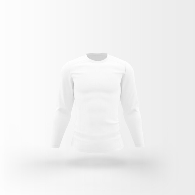 camiseta branca flutuando no branco