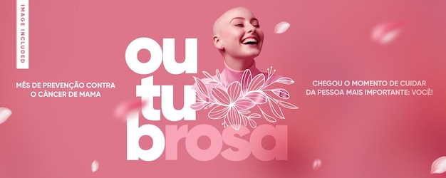 Campanha de mídia social outubro rosa mês de prevenção de banner