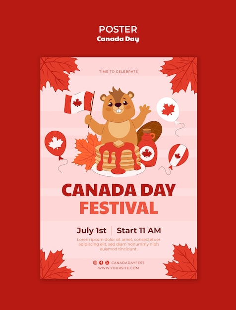 PSD grátis canada day template design