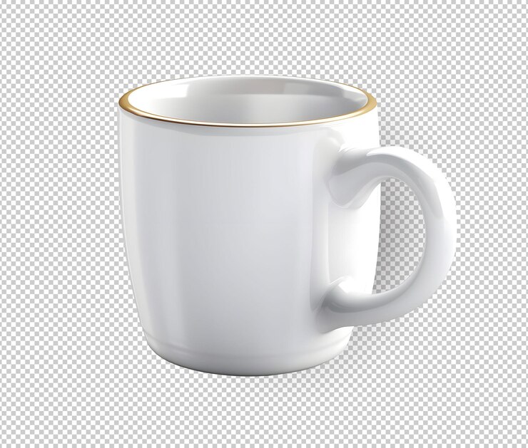 PSD grátis caneca branca isolada no fundo