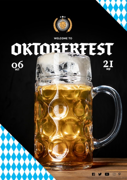 Caneca de cerveja grande close-up para oktoberfest