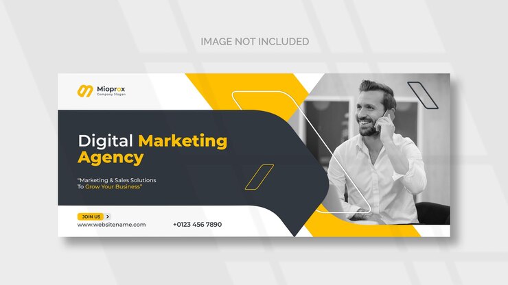 Capa de marketing digital do Facebook e modelo de banner da web