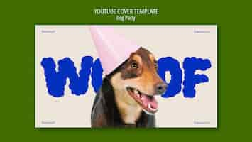 PSD grátis capa de youtube de festa de cachorro desenhada a mão