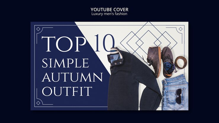PSD grátis capa de youtube de moda masculina de luxo