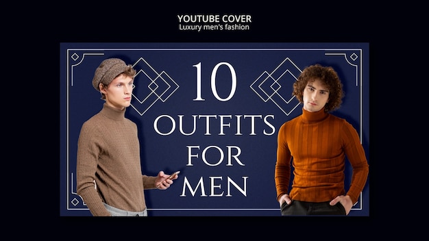 Capa de youtube de moda masculina de luxo