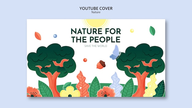 Capa de youtube de natureza de resgate desenhada a mão