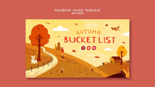 Capa do facebook da temporada de outono de design plano