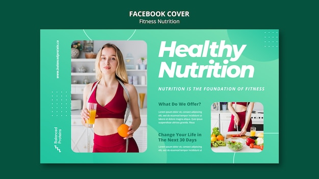 Capa do facebook de nutrição fitness