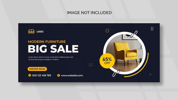 PSD grátis capa do furniture do facebook e modelo de banner da web