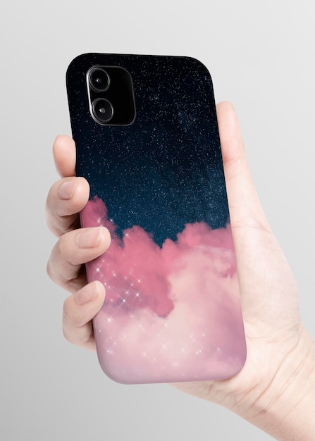 Capa do telefone em padrão galáxia rosa Psd grátis