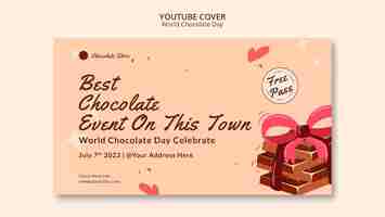 PSD grátis capa do youtube da celebração do dia mundial do chocolate