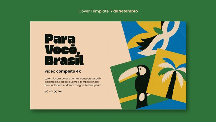 PSD grátis capa do youtube da comemoração do 7 de setembro