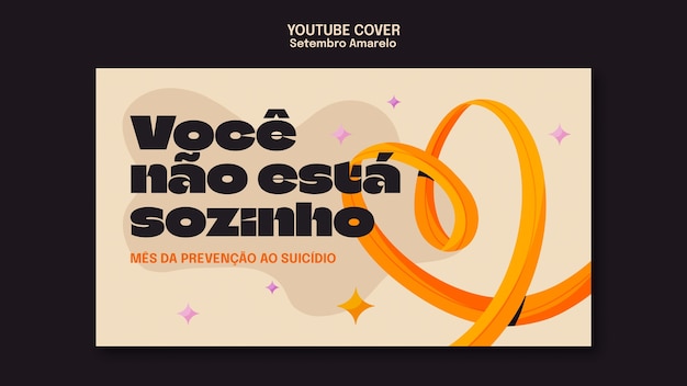 PSD grátis capa do youtube de conscientização de setembro amarelo