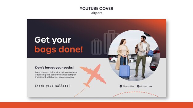 Capa do youtube de negócios de aeroporto