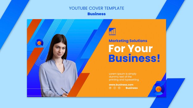 Capa do youtube de soluções de negócios