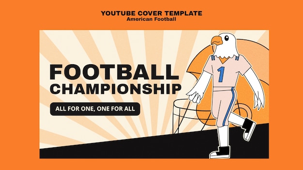 PSD grátis capa do youtube do campeonato de futebol americano