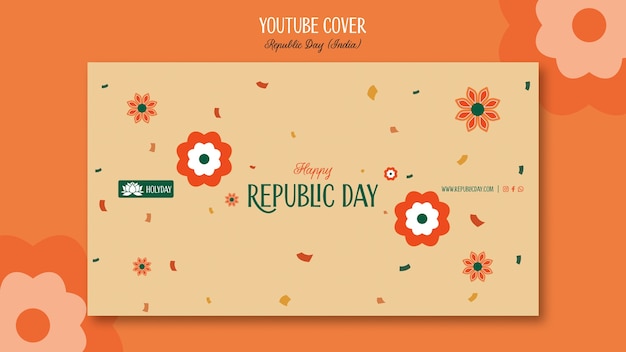 PSD grátis capa do youtube do dia da república desenhada a mão