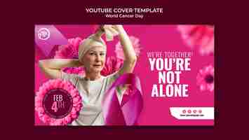 PSD grátis capa do youtube do dia mundial do câncer