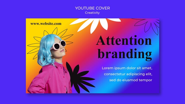 PSD grátis capa do youtube do estúdio de design criativo