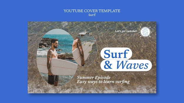 PSD grátis capa do youtube hobby surf