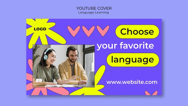 Capa do youtube para aprender idiomas