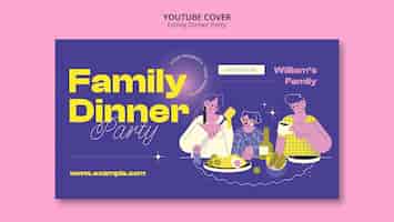 PSD grátis capa do youtube para jantar em família