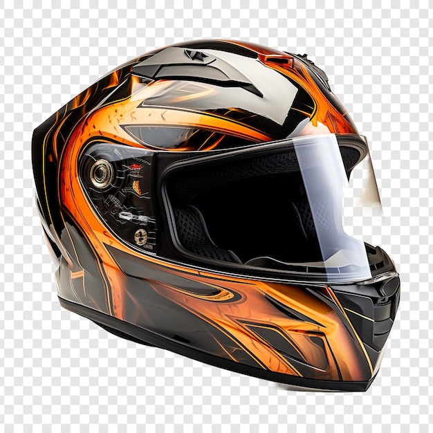 PSD grátis capacete de motocicleta de rosto inteiro detalhado isolado em fundo transparente